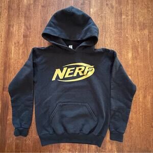 Nerf Graphic Hoodie Pockets Black Yellow Kids Medium 8